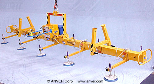 ANVER Ten Pad Battery Powered Lifter for Lifting Steel Panels 23 ft x 8 ft (7.0 m x 2.4 m) up to 2000 lb (907 kg)